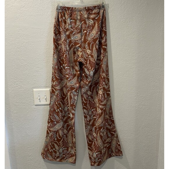 Y2K Two Piece Set Brown Palisades Paisley High Rise Pants + Top Windsor Boho 2pc - Picture 13 of 15